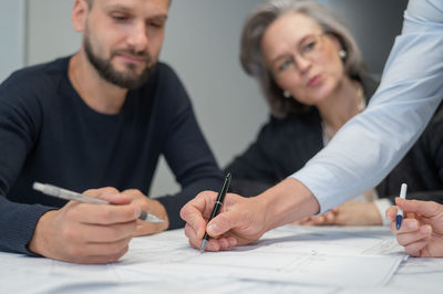 Business colleagues working at office