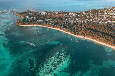 High angle view of sea