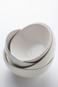 High angle view of empty bowl on table