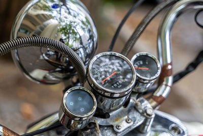 Close-up of vintage motorcycle 