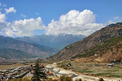 Scenic view of mountains against sky