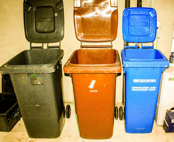 Close-up of chairs in row