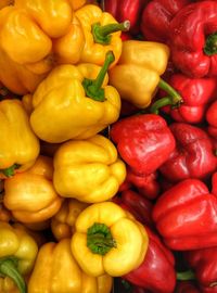 Full frame shot of bell peppers at market