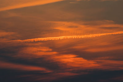 Low angle view of orange sky