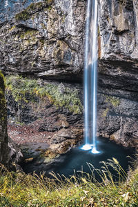 Water flowing through rocks