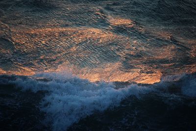 Aerial view of sea waves