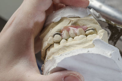 Close-up of woman holding ice cream