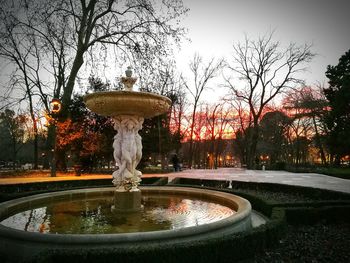 Close-up of fountain against trees