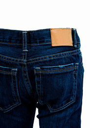 Rear view of two people against white background