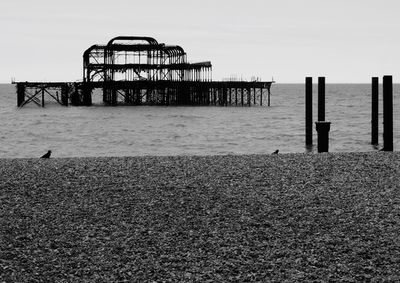 View of pier in sea