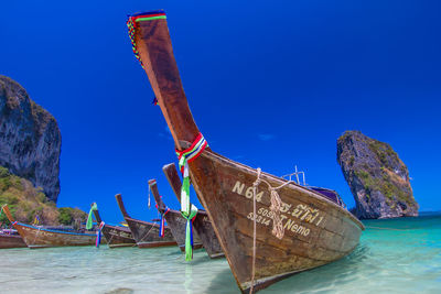 Scenic view of sea against blue sky