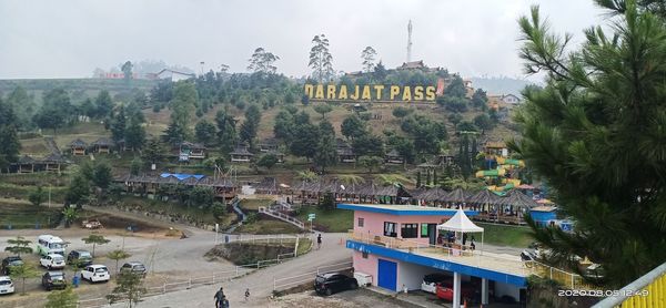 High angle view of buildings in city