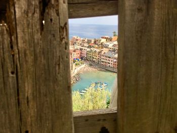 Cityscape seen through arch