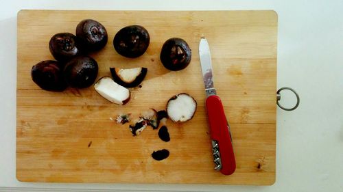 Food on wooden table