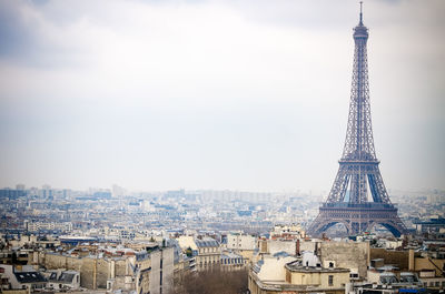 Panoramic aerial view of paris, france, with the eiffel tower