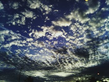 Low angle view of cloudy sky