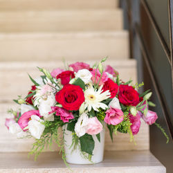 Flowers in vase on table