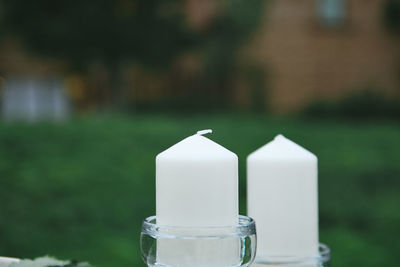 Close-up of wine glass on table