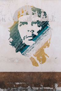 Close-up of text on wall