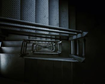 Directly above shot of spiral staircase of building