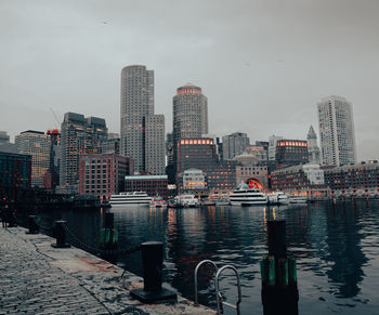 Panoramic view of boston from fan pier 