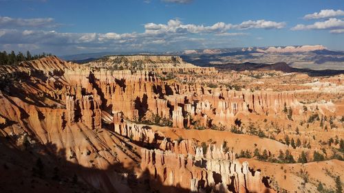 Panoramic view of landscape against cloudy sky