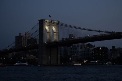 Suspension bridge over river