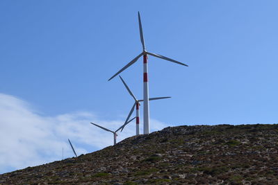 Wind turbines on landscape