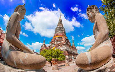 A pagoda of wat yai chaimongkol temple is the famous temple in ayutthaya, thailand