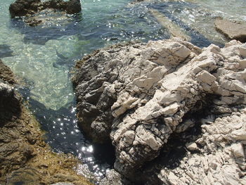Rocks in sea