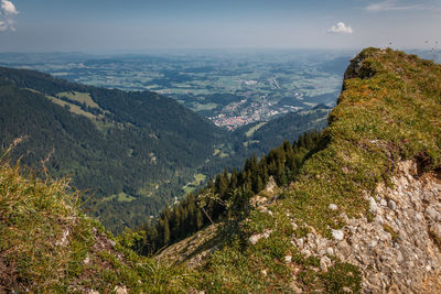 High angle view of landscape against sky