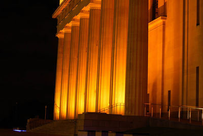 View of city at night