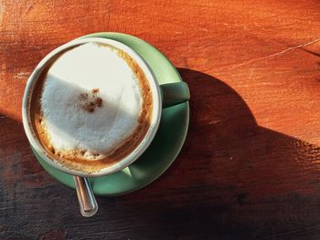 Coffee cup on table