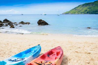 Scenic view of beach against sky