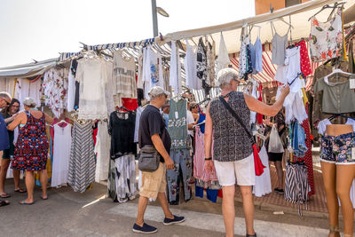 Group of people at market