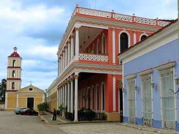 Exterior of building against sky in city