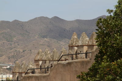 Scenic view of mountains against clear sky