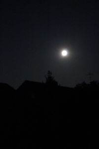 Low angle view of silhouette moon at night