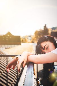 Portrait of woman looking at camera