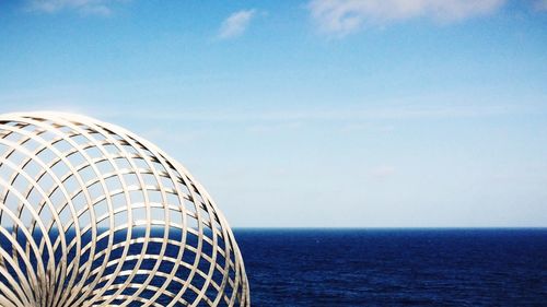 View of sea against blue sky