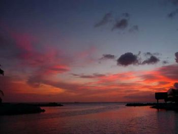 Scenic view of sea at sunset