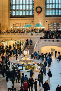 High angle view of people in shopping mall