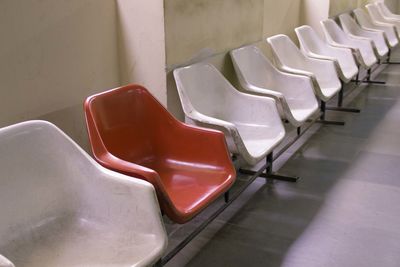 Close-up of empty seats