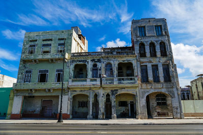 Low angle view of old building against sky