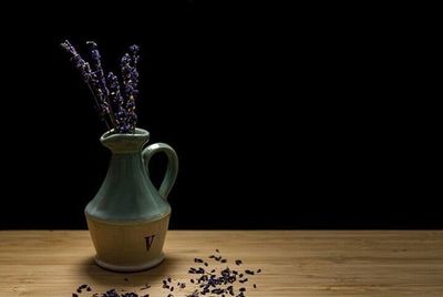 Close-up of object over black background