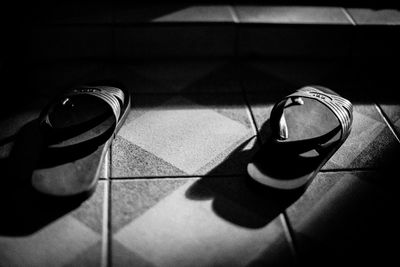 Low section of person wearing shoes