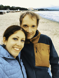 Portrait of a smiling young woman on beach