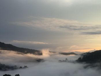 Scenic view of landscape against sky during sunset