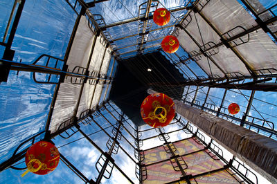 Low angle view of ferris wheel against sky