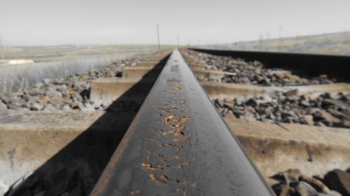 Surface level of railroad tracks